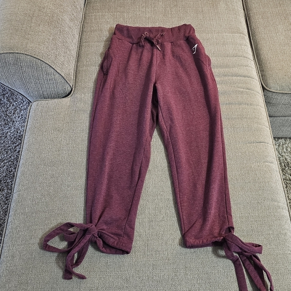 Gymshark Dark Red Lounge Casual Cozy Athleisure Yoga Gym Pants Size Small
